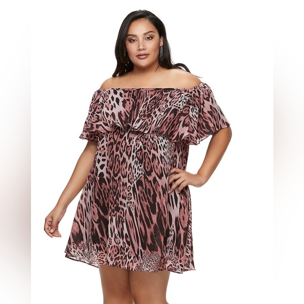 Jennifer Lopez 2x shift style off-the-shoulder Chiffon Dress